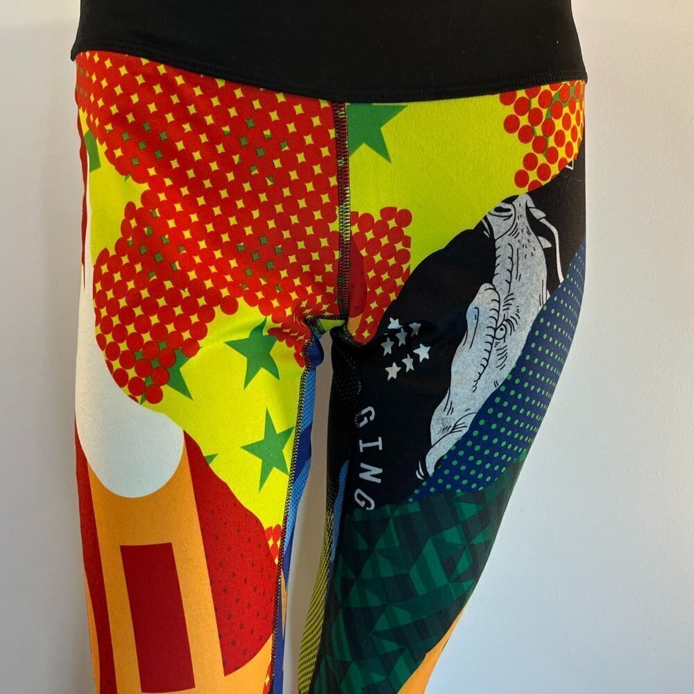Reebok Crossfit Women's Colorful Reversible Workout Leggings - Size Medium - Picture 2 of 5